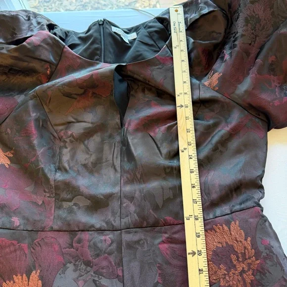 New KAY UNGER Purple Floral Jacquard Formal Black Tie Wedding Maxi Dress Size 18 - Picture 9 of 12